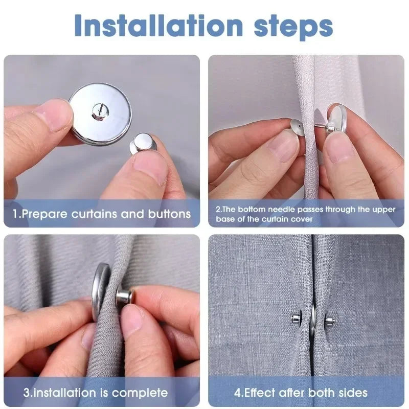Curtain Magnetic Button Nail-Free Window Fastener