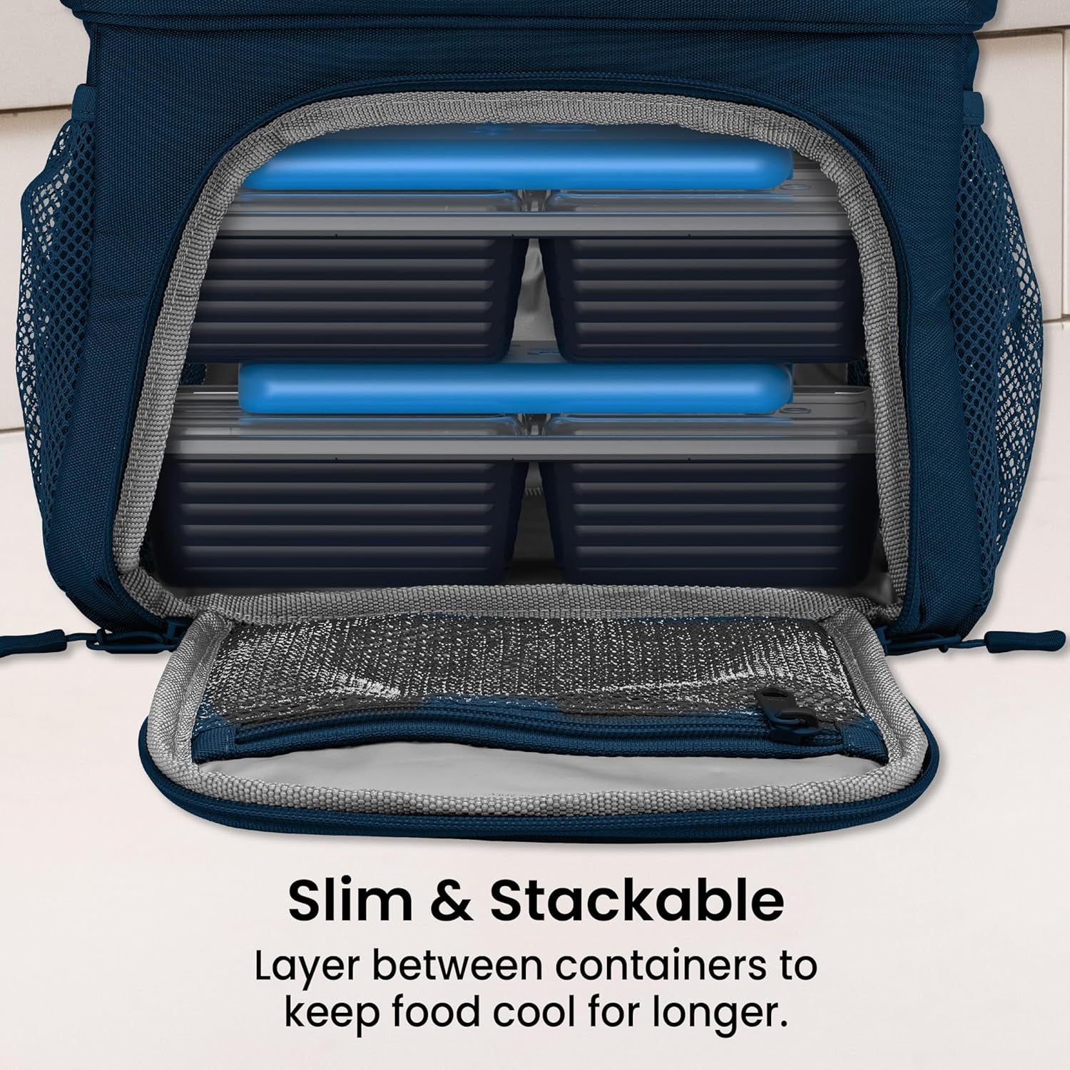 Slim Reusable Ice Packs – 4-Pack Quick-Freeze Lunch Cooler