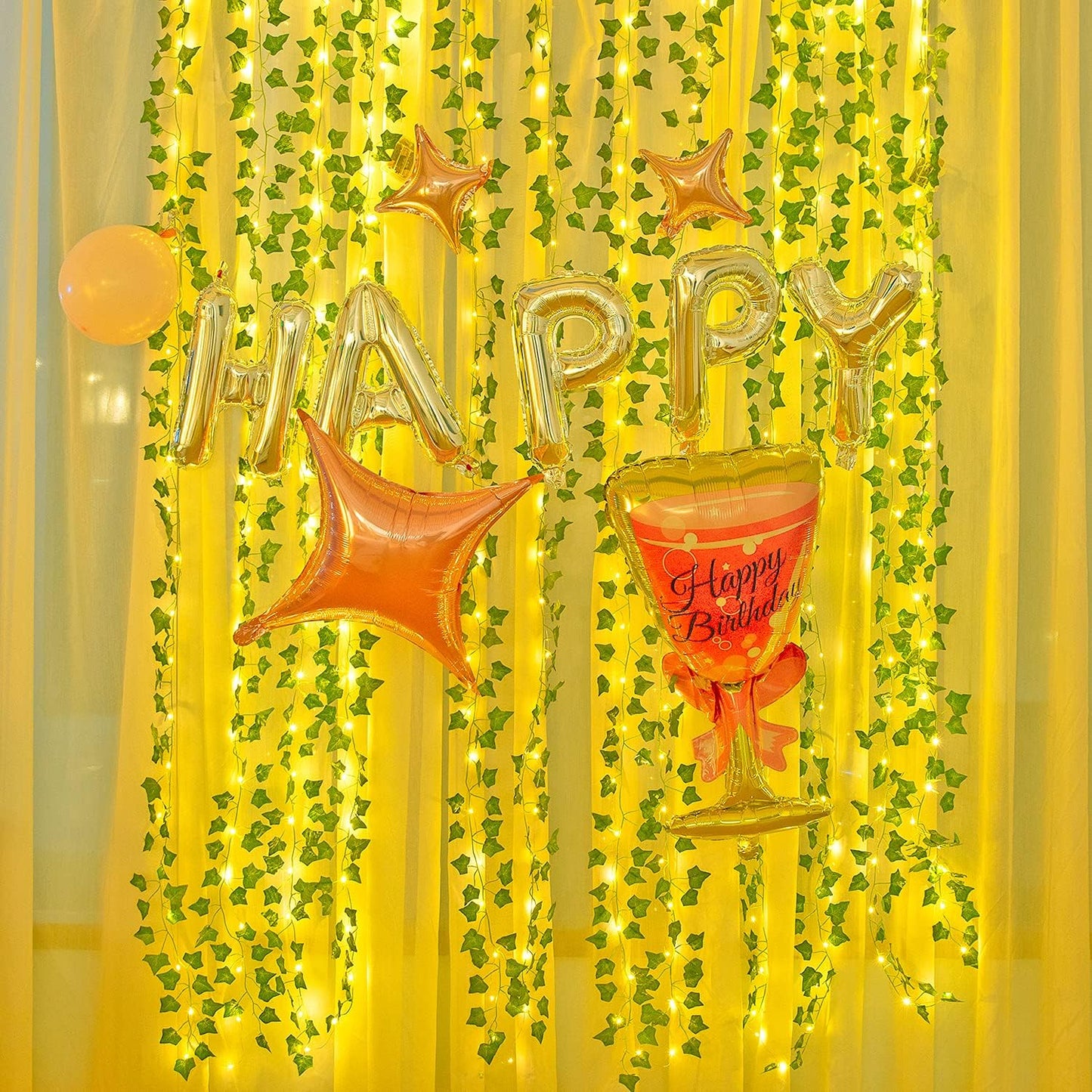 12Pcs Artificial Ivy Garland with 200 LED String Lights