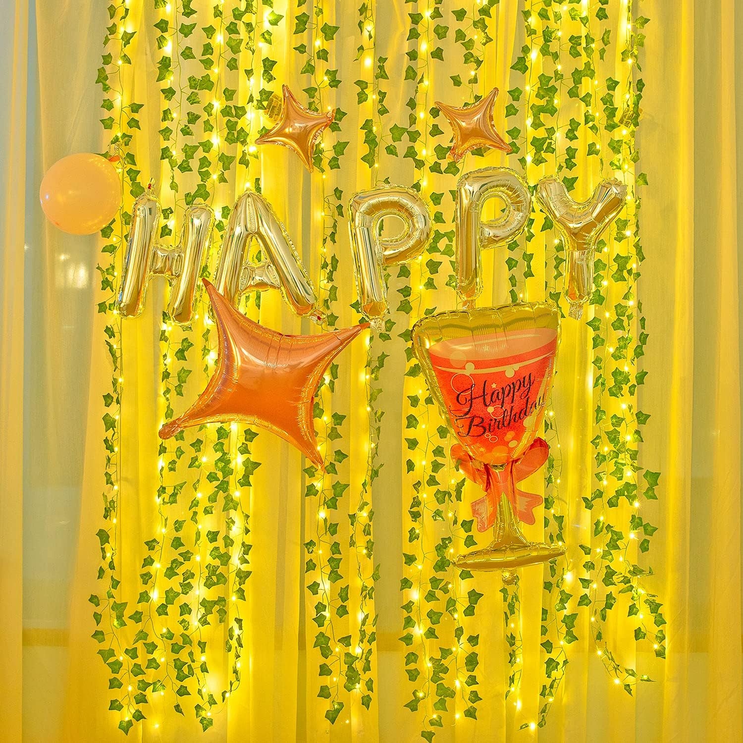12Pcs Artificial Ivy Garland with 200 LED String Lights