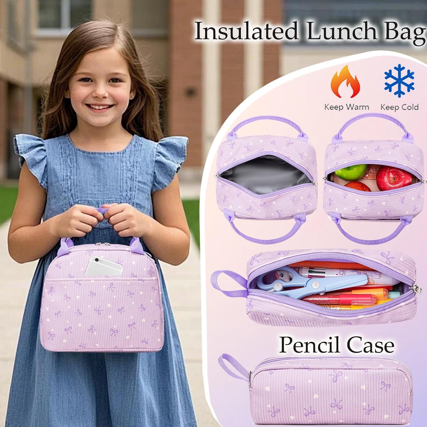 Unicorn Backpack Kids School Bookbag 3-In-1 Set