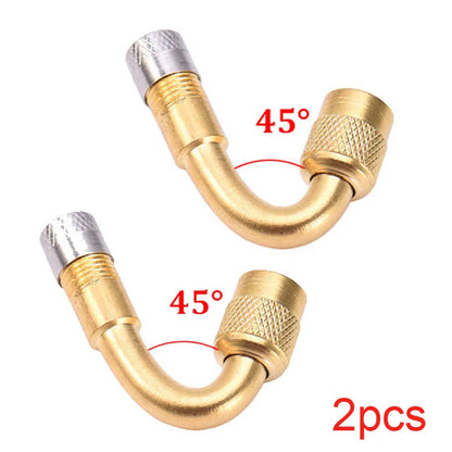 Motorcycle Angle Bent Valve Adaptor 2-Piece Set