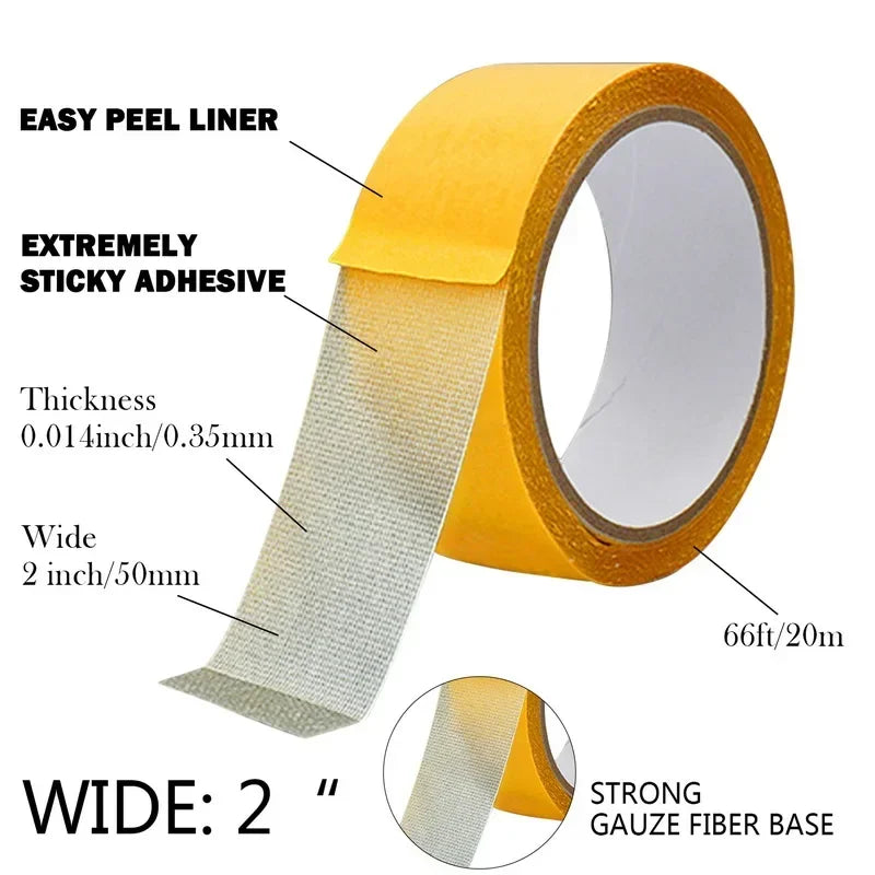 Heavy-Duty Double-Sided Carpet Tape – Waterproof Mesh Adhesive