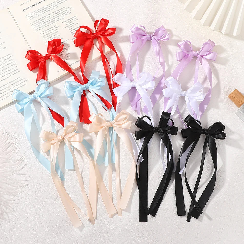 Cute Ribbon Bow Headband Long Tassel Hair Clip