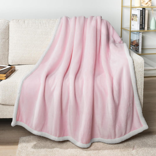 Sherpa Fleece Throw Blanket for Couch 60X80