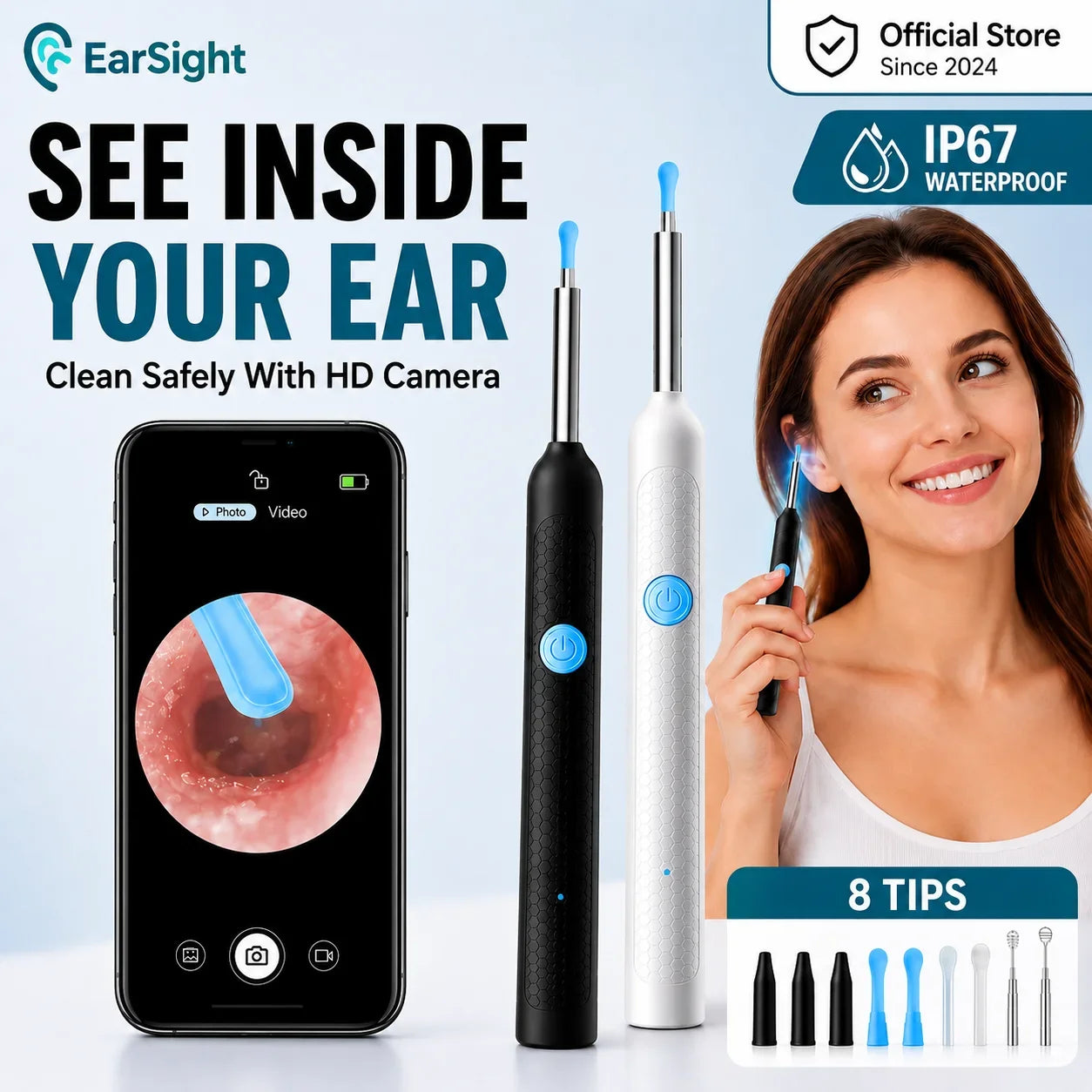 Wireless Visual Silicone Ear Spoon Endoscope Camera