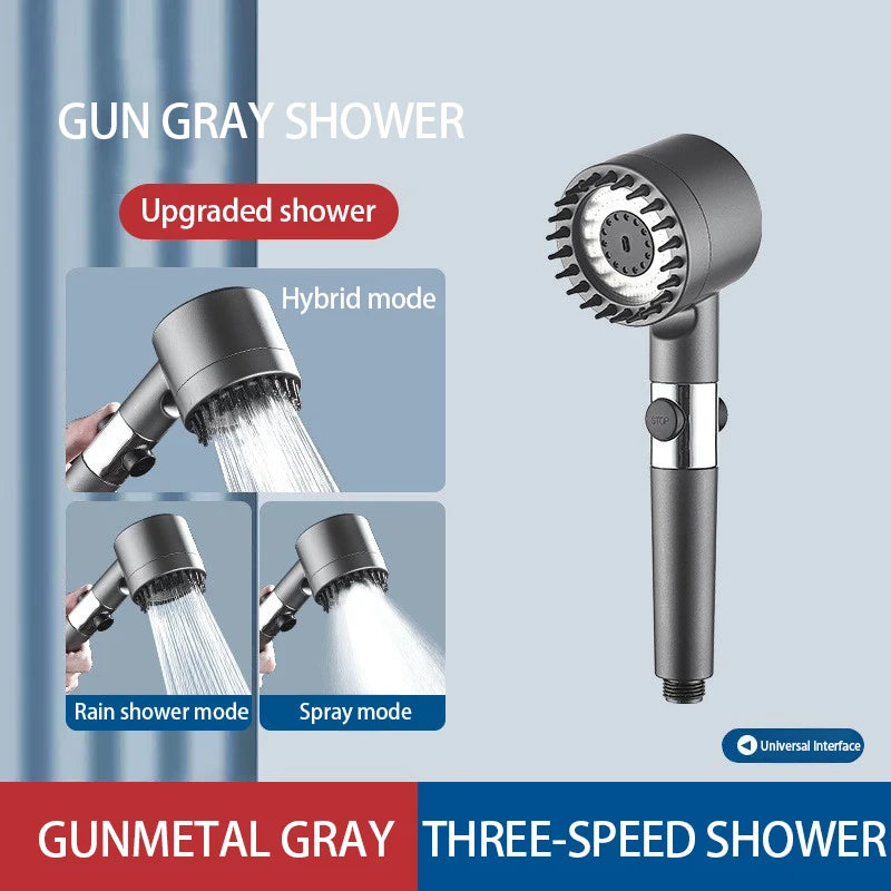 High-Pressure Shower Head 3-Mode Adjustable Spray
