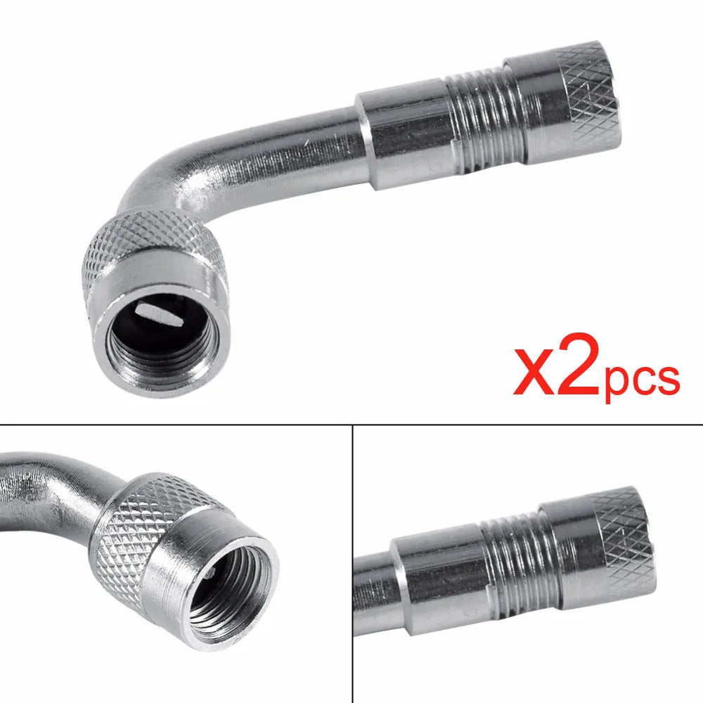 Motorcycle Angle Bent Valve Adaptor 2-Piece Set