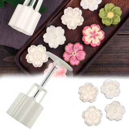 DIY Mooncake Mold Plastic Hand Press Pastry Set