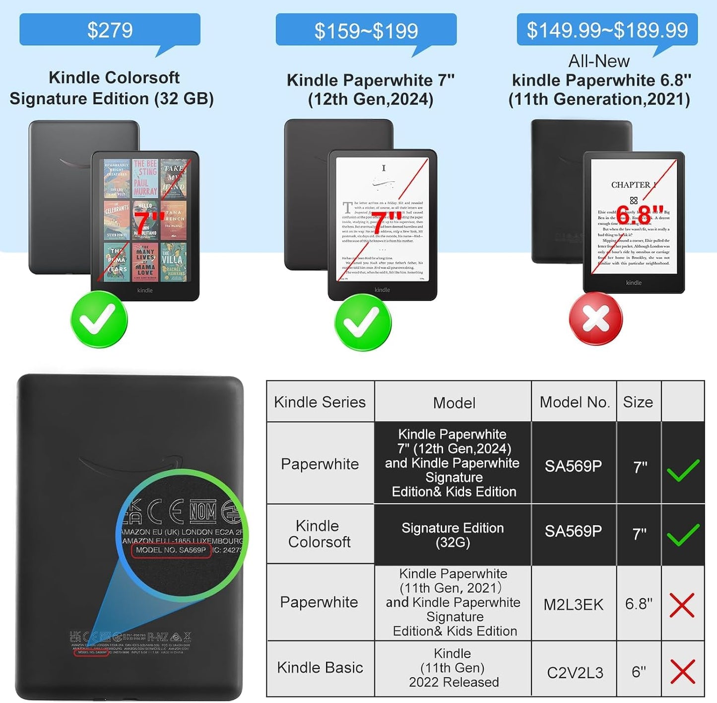 PU Leather Kindle Case with Stand – Auto Sleep/Wake Cover
