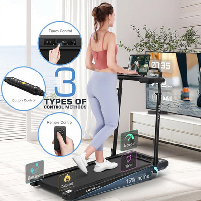 8-In-1 Foldable Under-Desk Treadmill – 15% Incline Walking Pad