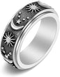 Sun & Moon Fidget Spinner Ring – Stainless Steel Anxiety Relief