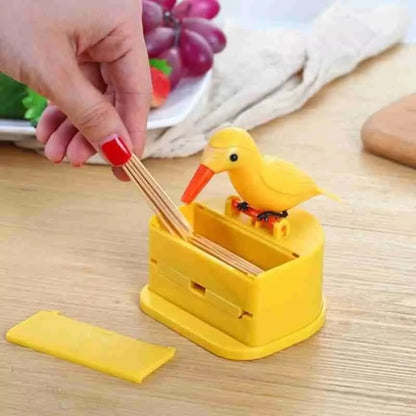 Small Bird Automatic Toothpick Dispenser Container