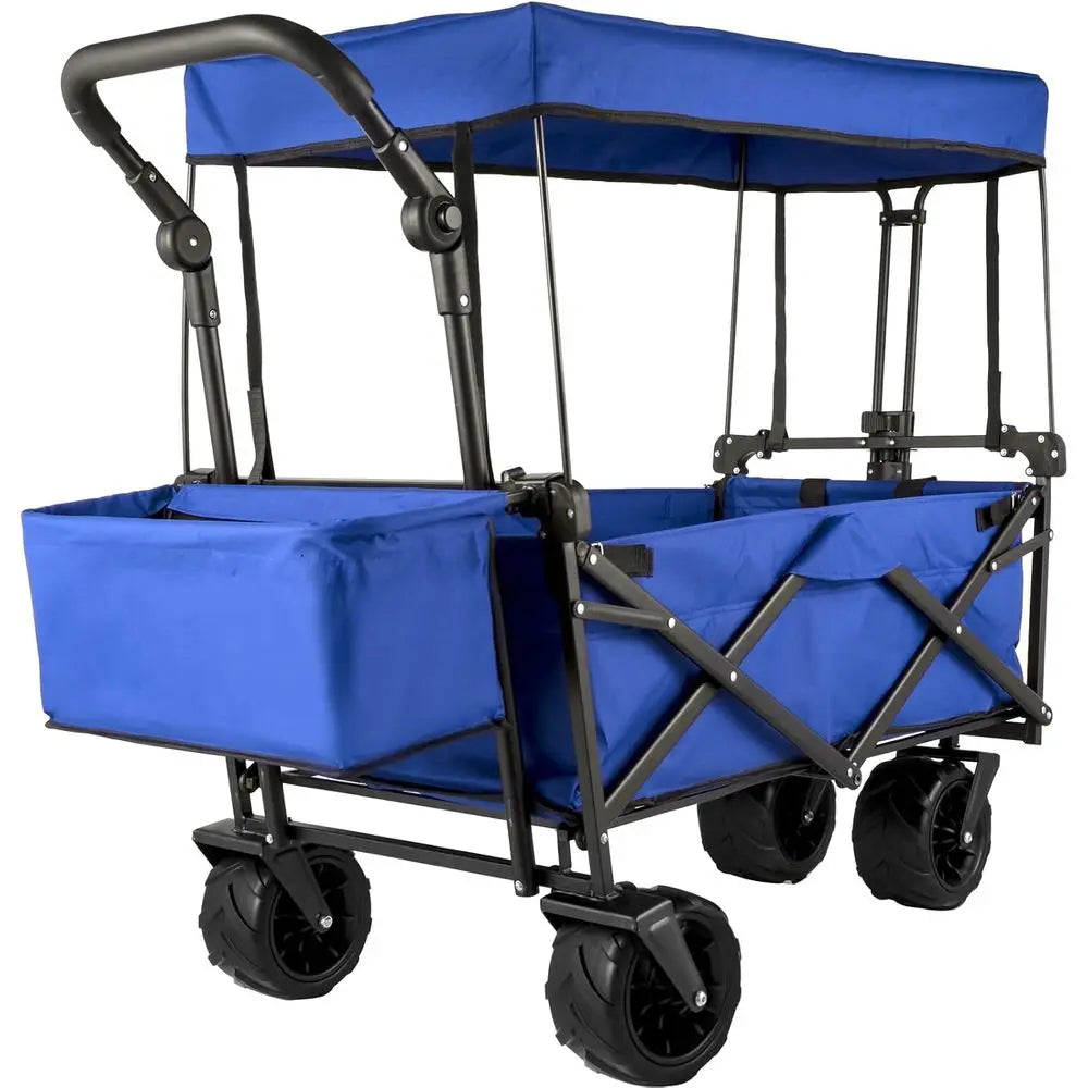 Happbuy Heavy-Duty Collapsible Wagon with Big Wheels – 220 lb Capacity