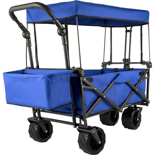 Happbuy Heavy-Duty Collapsible Wagon with Big Wheels – 220 lb Capacity