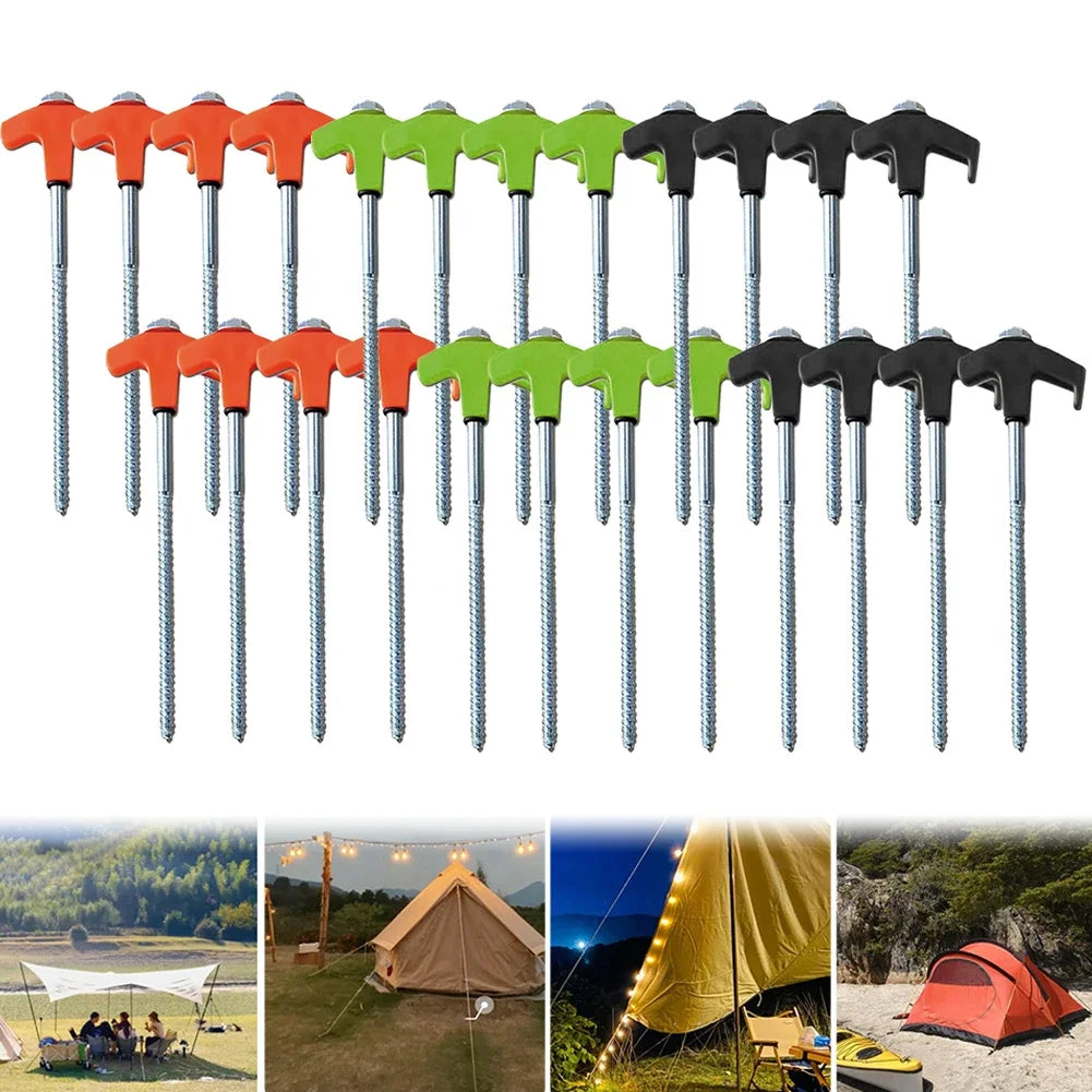 Heavy Duty Spiral Camping Tent Stakes 8-Pack