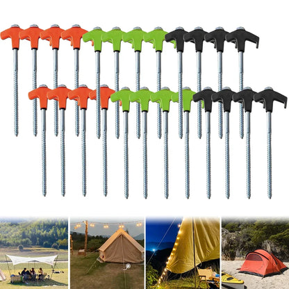 Heavy Duty Spiral Camping Tent Stakes 8-Pack