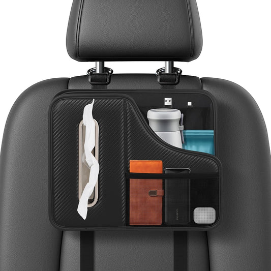 Car Tissue Holder Back Seat Organizer with Cup Holder