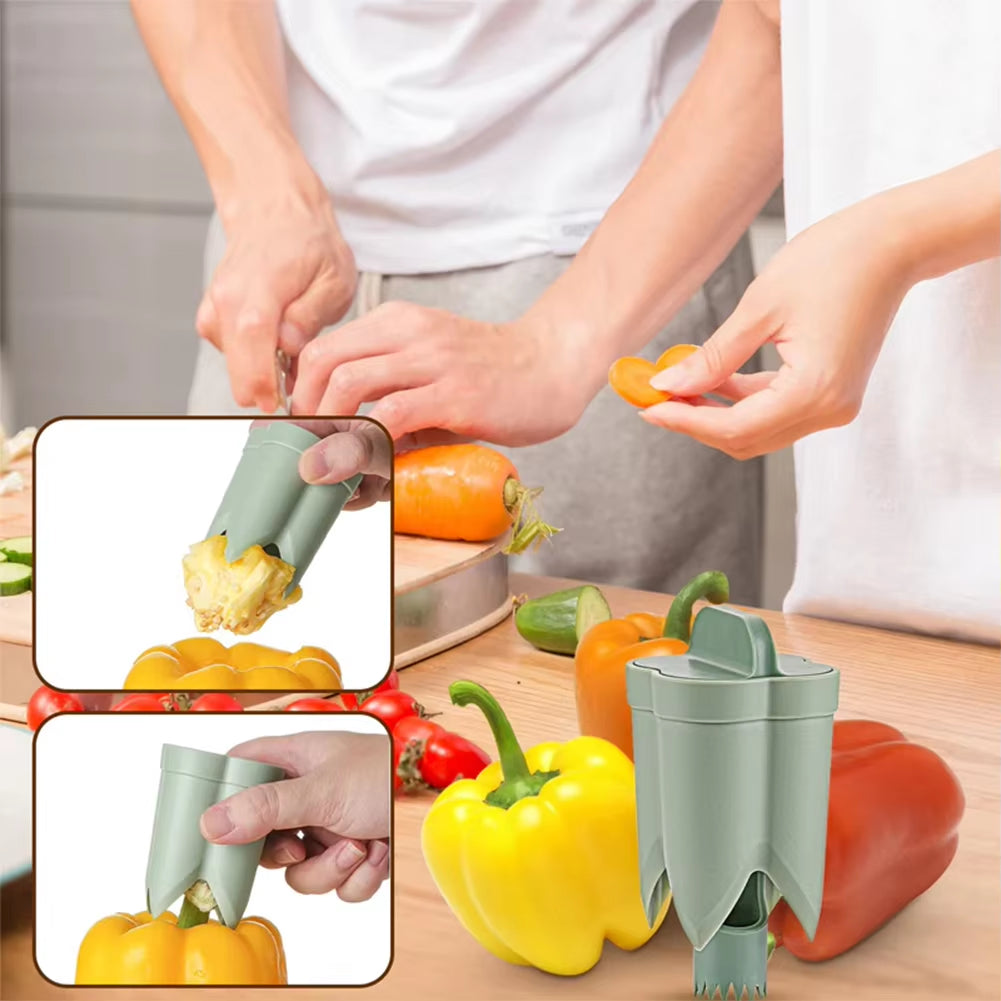 2-In-1 Fruit Pepper Corer Seed Removing Tool