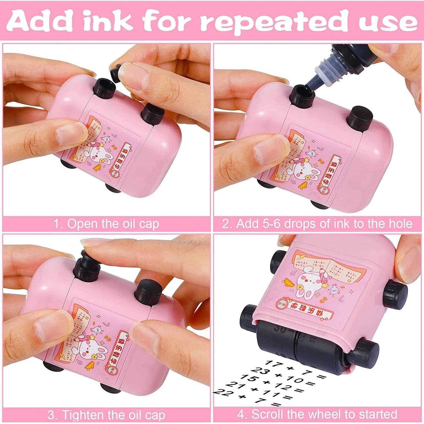 2-In-1 Teaching Stamp Fill-In Roller Math Tool